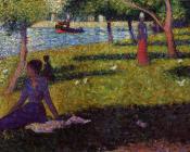 乔治 修拉 : La Grande Jatte, Seated and Standing Woman